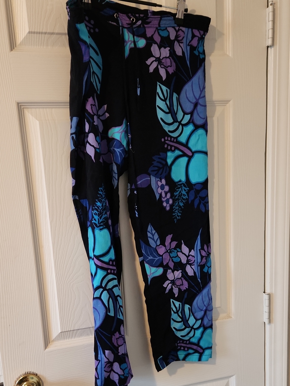 HOTTIE California Hawaii Tropical Beach Print Casual Vacation Pants Sz M